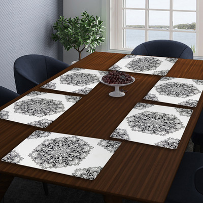 LooMantha Rectangular Pack of 6 Table Placemat(Multicolor, PVC)