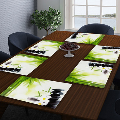 LooMantha Rectangular Pack of 6 Table Placemat(Multicolor, PVC)