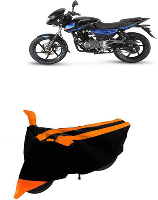 RONISH Two Wheeler Cover for Bajaj(Pulsar 150 DTS-i, Black, Orange)