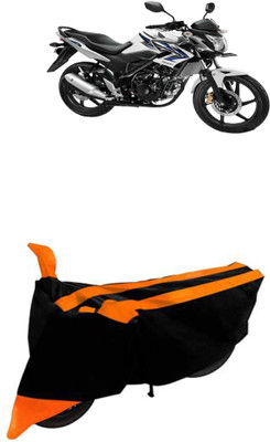 Mdstar Waterproof Two Wheeler Cover for Honda(Trigger, Black, Orange)