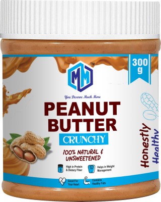 Muchmore All natural Peanut Butter (Cunchy) | Unswreetened | 32g Protein | Non GMO | Gluten Free | Cholesterol Free (300 g) Pre Workout Supplements | Weight Loss/Gainer Product 300 g
