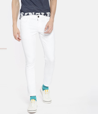 Masterly Weft Slim Men White Jeans
