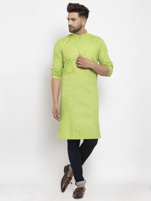 ABH Lifestyle Men Solid Straight Kurta(Light Green)