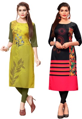 DSK STUDIO Women Printed Straight Kurta(Multicolor)