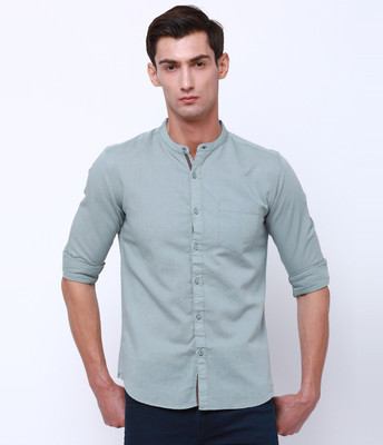 HIGHLANDER Men Solid Casual Grey Shirt