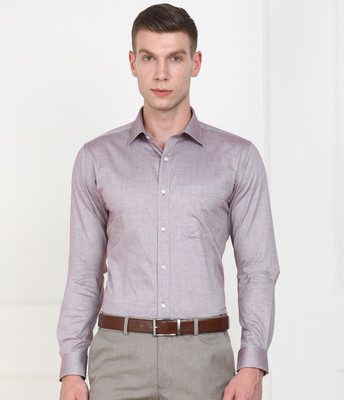 Raymond Men Solid Formal Purple Shirt