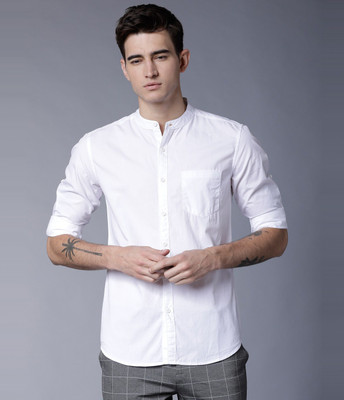 HIGHLANDER Men Solid Casual White Shirt