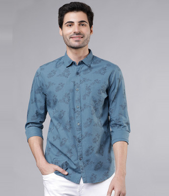 HIGHLANDER Men Printed Casual Blue, Black Shirt