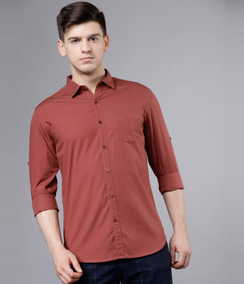 HIGHLANDER Men Solid Casual Brown Shirt