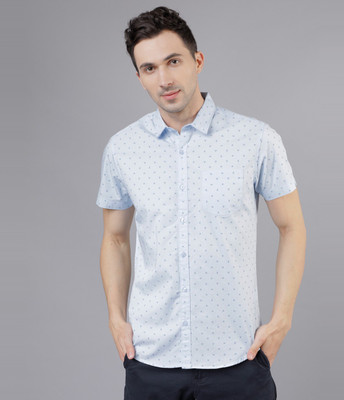 HIGHLANDER Men Printed Casual Light Blue, Grey Shirt
