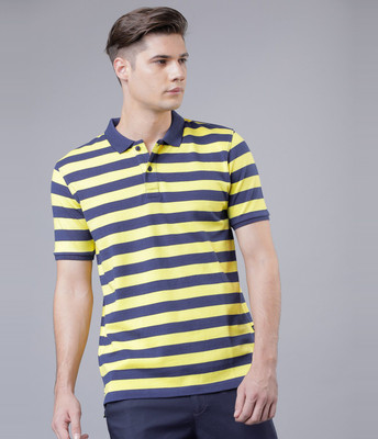 HIGHLANDER Striped Men Polo Neck Multicolor T-Shirt