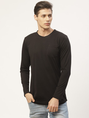 PAUSE Sport Solid Men Round Neck Black T-Shirt