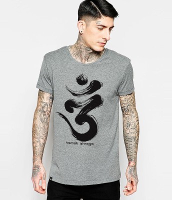 Young trendz Printed Men Round Neck Grey T-Shirt