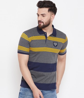 Austin Wood Striped Men Polo Neck Multicolor T-Shirt