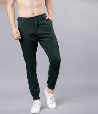 HIGHLANDER Slim Fit Men Green Trousers