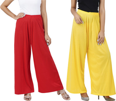 Buy That Trendz Flared Women Red, Yellow Trousers