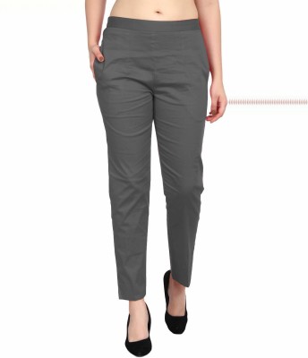 SriSaras Regular Fit, Relaxed Women Grey Trousers