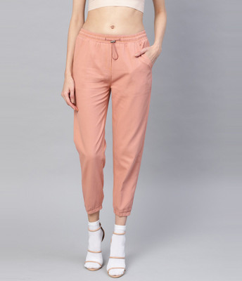 SASSAFRAS Regular Fit Women Pink Trousers