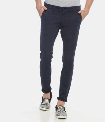 VROJASS Slim Fit Men Blue Trousers