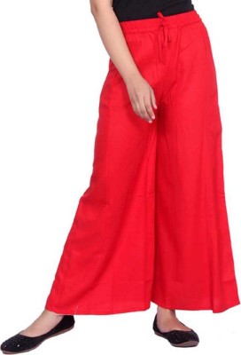 SarvSamarth Creation Relaxed Women Red Trousers