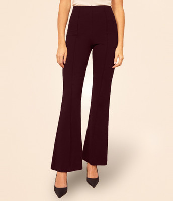 Addyvero Flared Women Maroon Trousers
