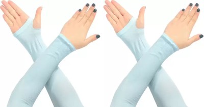 Rhtdm Nylon, Cotton Arm Sleeve For Men & Women(Free, Blue)