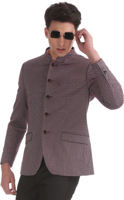 ARROW Self Design Single Breasted Formal Men Blazer(Red)