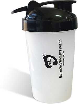 oraah 450 ml Plastic Shaker(Pack of 1, White)