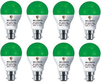 mg lights 5 W Basic Arbitrary B22 LED Bulb(Green, Pack of 8)