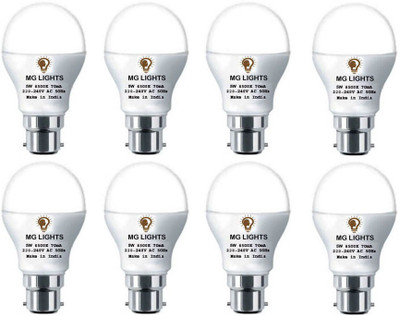 mg lights 5 W Basic Arbitrary B22 LED Bulb(White, Pack of 8)