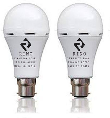 rino 12 W Basic Arbitrary B22 LED Bulb(White, Pack of 2)
