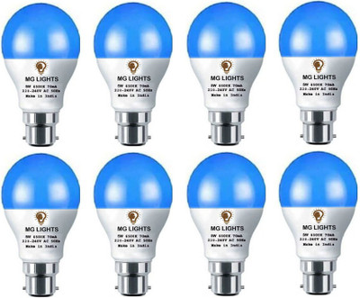 mg lights 5 W Basic Arbitrary B22 LED Bulb(Blue, Pack of 8)