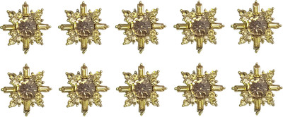 Mass Pro Matel Button Glass Crystel Moti Handmade Button Pack of 10 Metal Buttons(Pack of 10)