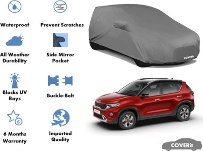 Coverit Car Cover For Kia Sonet (With Mirror Pockets)(Grey)