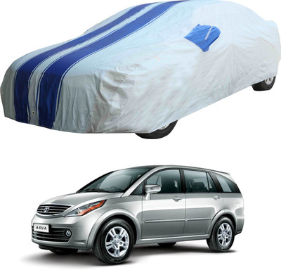 Oshotto Car Cover For Tata Aria (With Mirror Pockets)(Grey, Blue)
