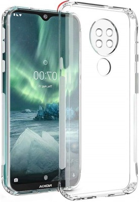 Phone Back Cover Back Cover for Nokia 6.2 Or Nokia 7.2(Transparent, White, Grip Case, Pack of: 1)