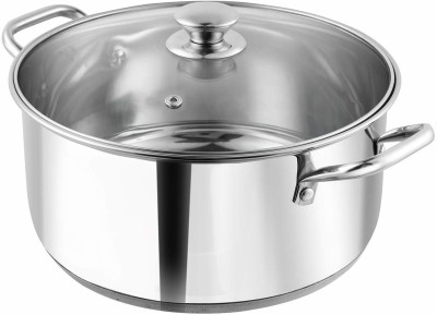 VINOD Stainless Steel Roma Saucepot with Glass Lid Pot 23 cm diameter 3 L capacity with Lid(Stainless Steel, Induction Bottom)