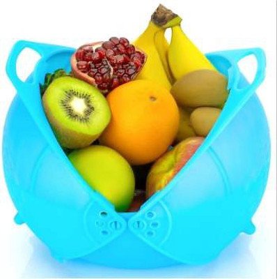 DHV ENTERPRISE Fruit & Vegetable Basket Collapsible Colander Collapsible Colander(Blue Pack of 1)