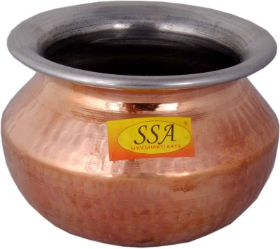 Shivshakti Arts Steel Copper - Punjabi & Rajasthani Hammer Design - Handi For Serving Food(No.3 - 800 ML) Cookware Set(Copper, 1 - Piece)