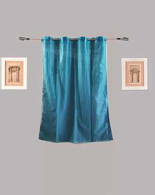 Tidy 150 cm (5 ft) Polyester Room Darkening Window Curtain Single Curtain(Geometric, Blue)