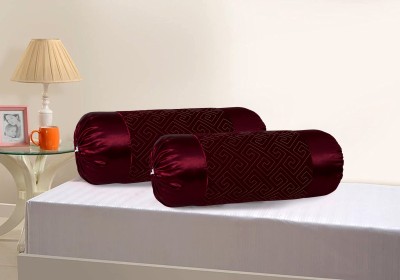 Countingbeds Silk Bolsters Cover(Pack of 2, 75 cm*40 cm, Maroon)