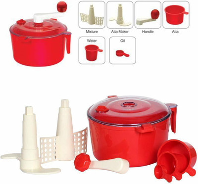 Logyk 2 in 1 Automatic NonElectric Dough Maker Machine for Kitchen Roti Maker for Home Plastic Vertical Dough Maker(Red)