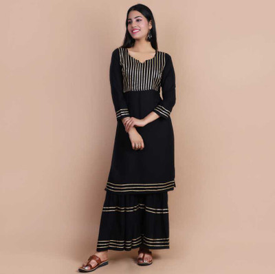 zuberiya Women Kurti Sharara Set