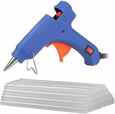 Penggong 20W 20 WATT 7MM hot melt Glue Gun with ON Off Switch and LED Indicator 2 Transparent Sticks Standard Temperature Corded Glue Gun(7 mm)