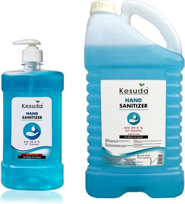 KESUDA 1 Liter hand sanitizer GEL Pump and 5 liter hand sanitizer GEL (1L+5L) Hand Sanitizer Pump Dispenser(2 x 2.5 L)