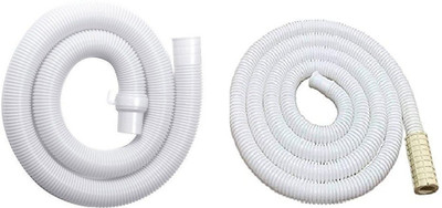 NEW WARE 2 Meter Washing machine Semi Inlet pipe With Outlet Pipe For Drain/Extension/Outlet Hose Pipe For Semi Automatic Washing Machine Pipe (Inlet+Outlet) Size-Both 2 Meter Hose Pipe(200 cm)