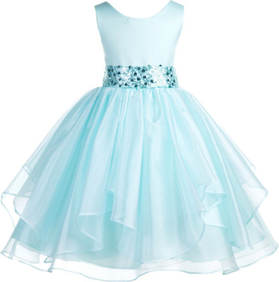 Wow princess Baby Girls Maxi/Full Length Festive/Wedding Dress(Light Green, Sleeveless)