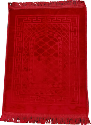 FAFetraders Velvet Prayer Mat(Red, Extra Large)