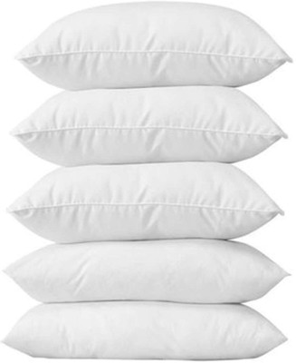 GKM Polyester Fibre Solid Sleeping Pillow Pack of 5(White)