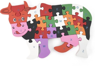 V India Wooden Alphanumeric Puzzles(26 Pieces)